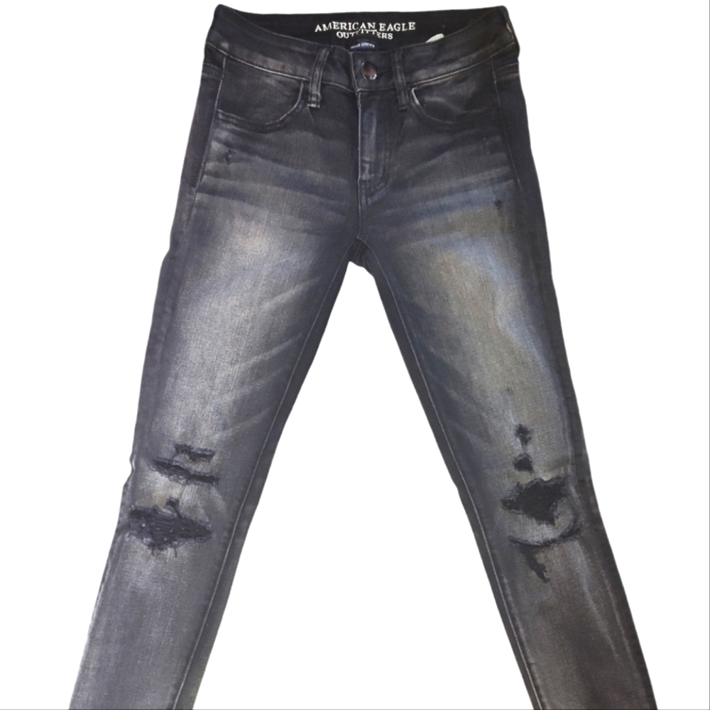 American Eagle 🦅 Outfitters Black Ripped Jeggings